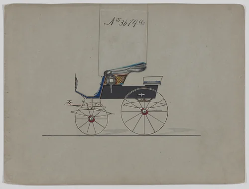 Design for Stanhope Phaeton, no. 3674 by Brewster & Co., drawing, 1881