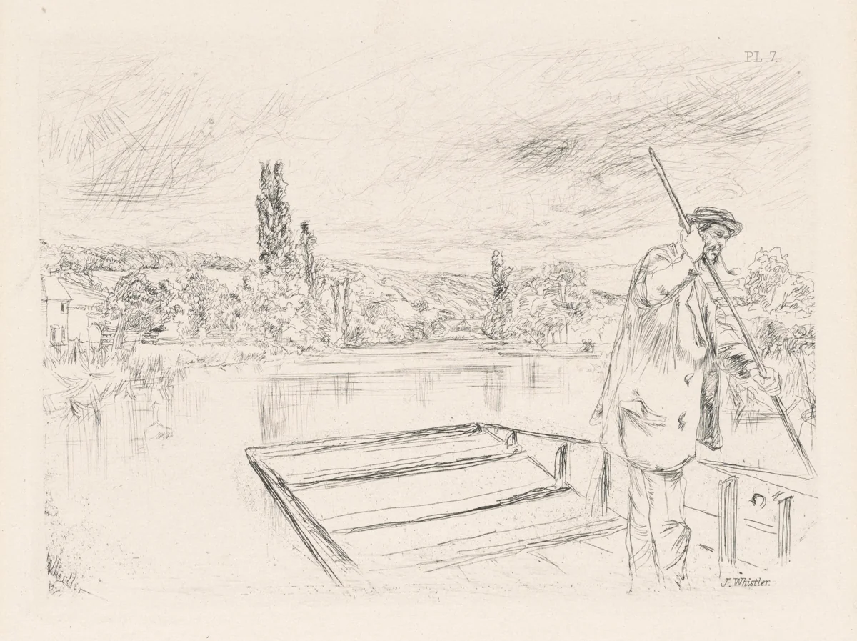The Punt by James McNeill Whistler, print, 1861