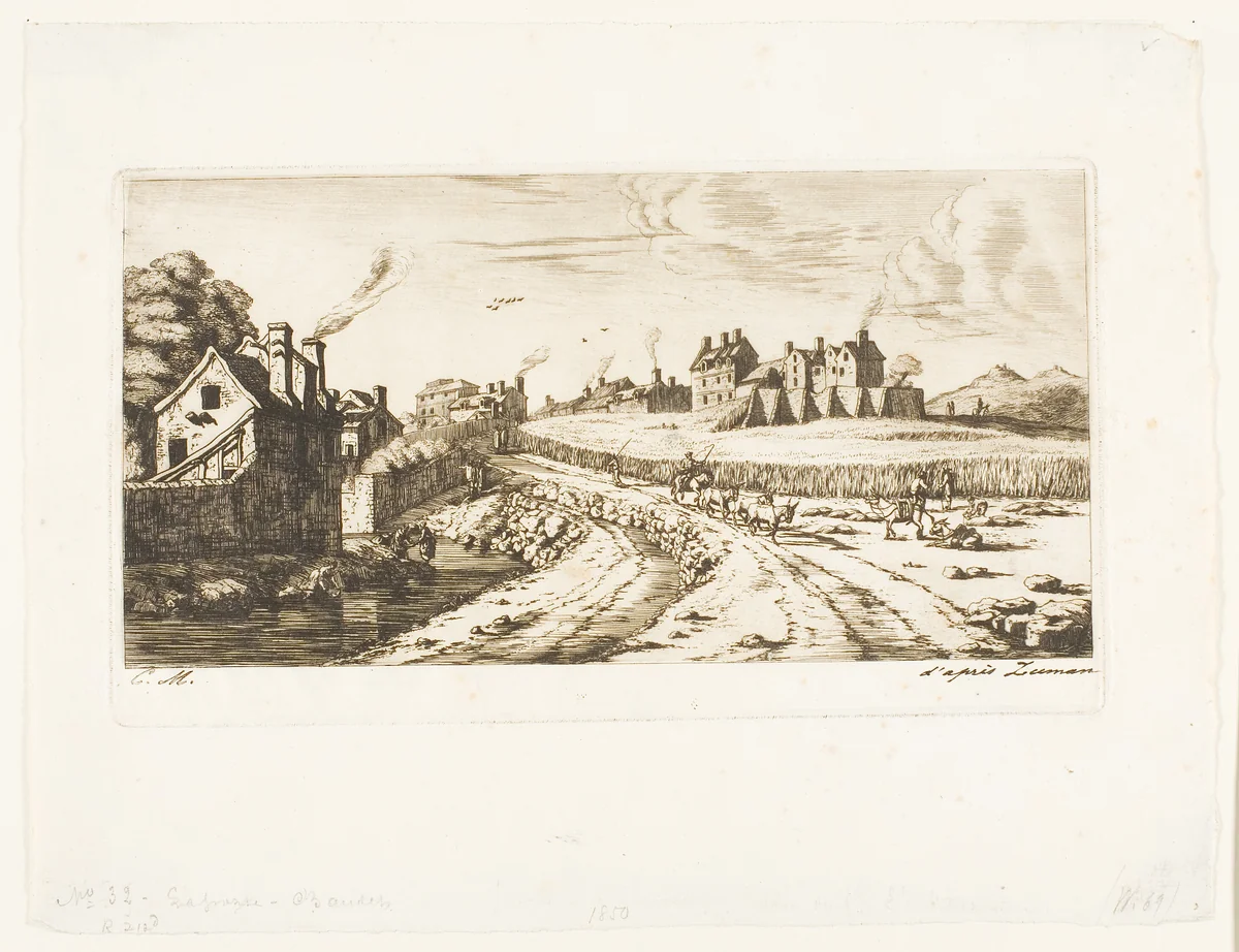 Entrance to the Suburb of Saint-Marceau, Paris by Charles Meryon, print, 1850