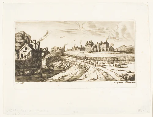 Entrance to the Suburb of Saint-Marceau, Paris by Charles Meryon, print, 1850