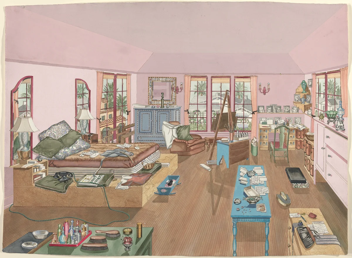 Bedroom, 1940 by Perkins Harnly, index of american design, 1935-1942