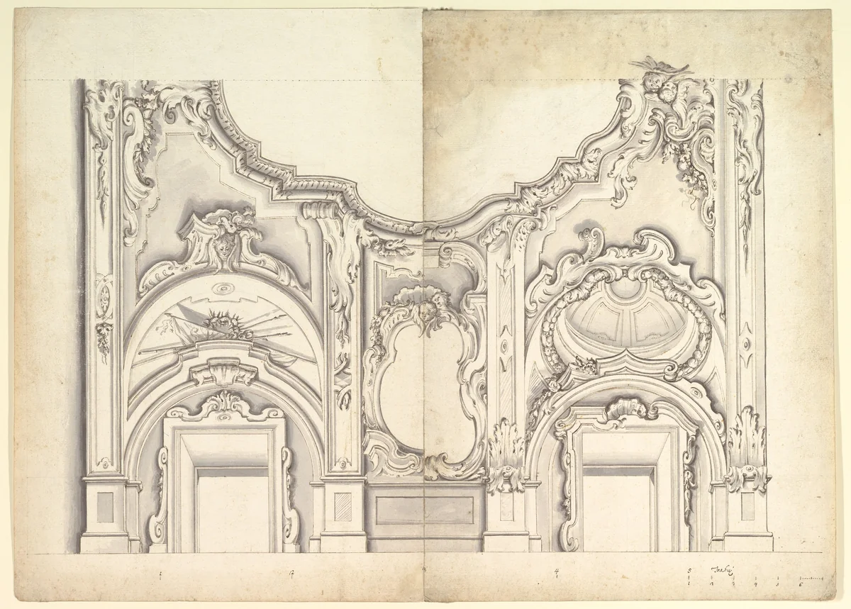 Two Alternate Designs for the Vault of a Chapel with the instruments of the Passion by anonymous, drawing, 1700-1780
