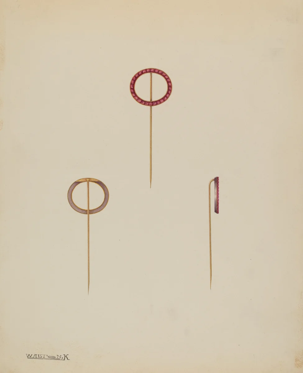 Stick Pin by Kalamian Walton, index of american design, 1938