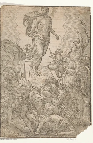 Opstanding van Christus by Antoni van Leest, print, 1571-1632