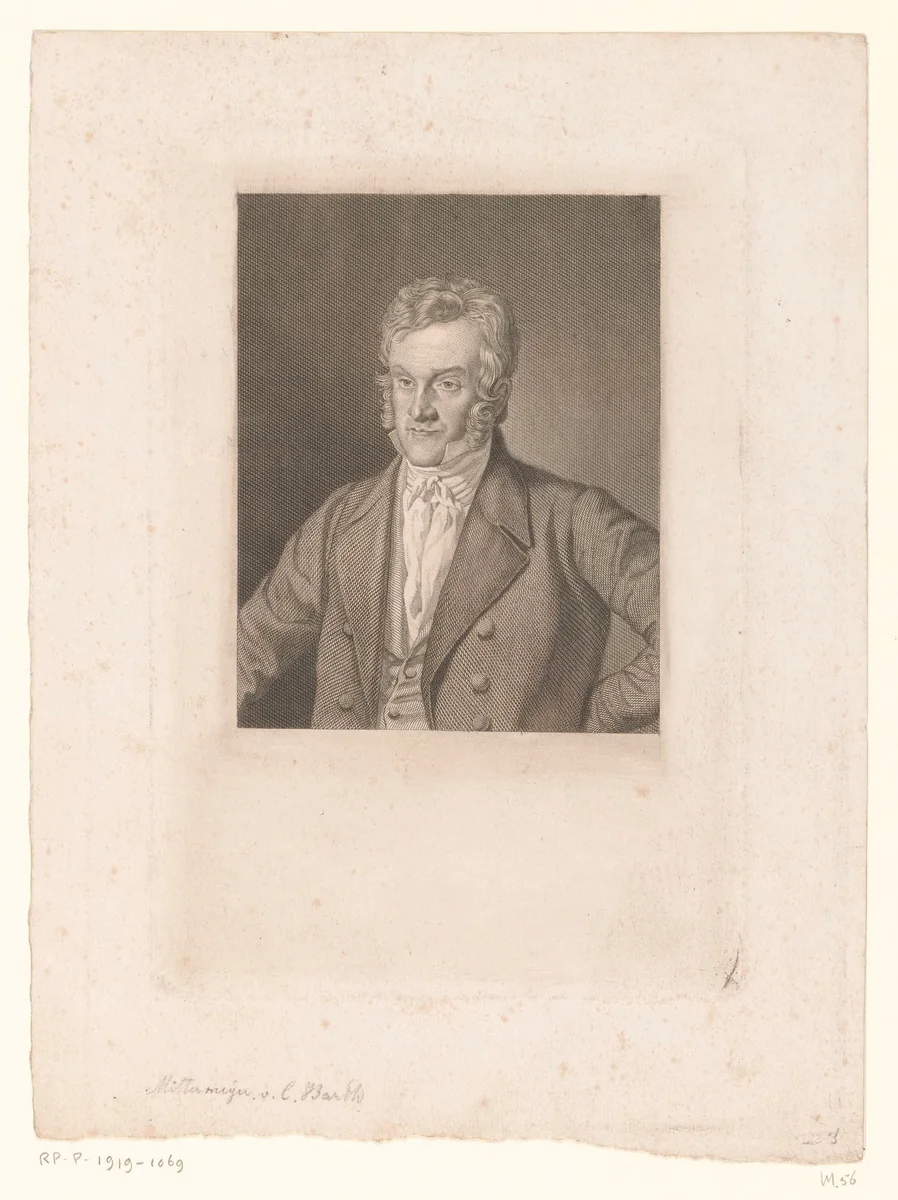 Portret van Karl Joseph Anton Mittermaier by Karl Barth, print, 1828-1853