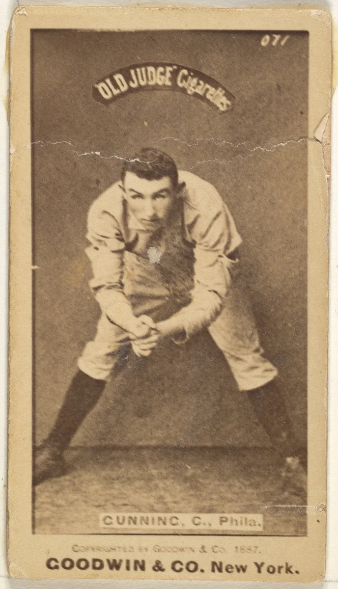 Thomas Francis Gunning, Catcher, Philadelphia, from the Old Judge series (N172) for Old Judge Cigarettes by Goodwin & Company, photograph, 1887