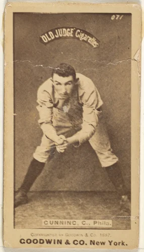 Thomas Francis Gunning, Catcher, Philadelphia, from the Old Judge series (N172) for Old Judge Cigarettes by Goodwin & Company, photograph, 1887