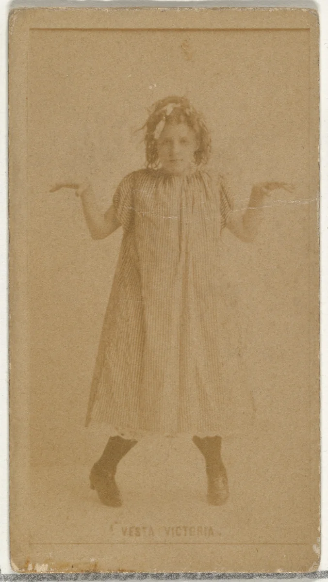 Vesta Victoria, from the Actors and Actresses series (N145-8) issued by Duke Sons & Co. to promote Duke Cigarettes by W. Duke, Sons & Co., photograph, 1890-1895