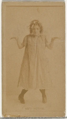 Vesta Victoria, from the Actors and Actresses series (N145-8) issued by Duke Sons & Co. to promote Duke Cigarettes by W. Duke, Sons & Co., photograph, 1890-1895