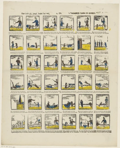 Hier hebt gij, jeugd, beziet het wel, / 't vermaaklijk honde- en apenspel by Glenisson & Zonen, print, 1856-1900