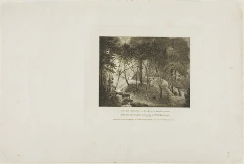 Sun Reflecting on the Dew, A Garden Scene by William Birch, print, 1807-1817