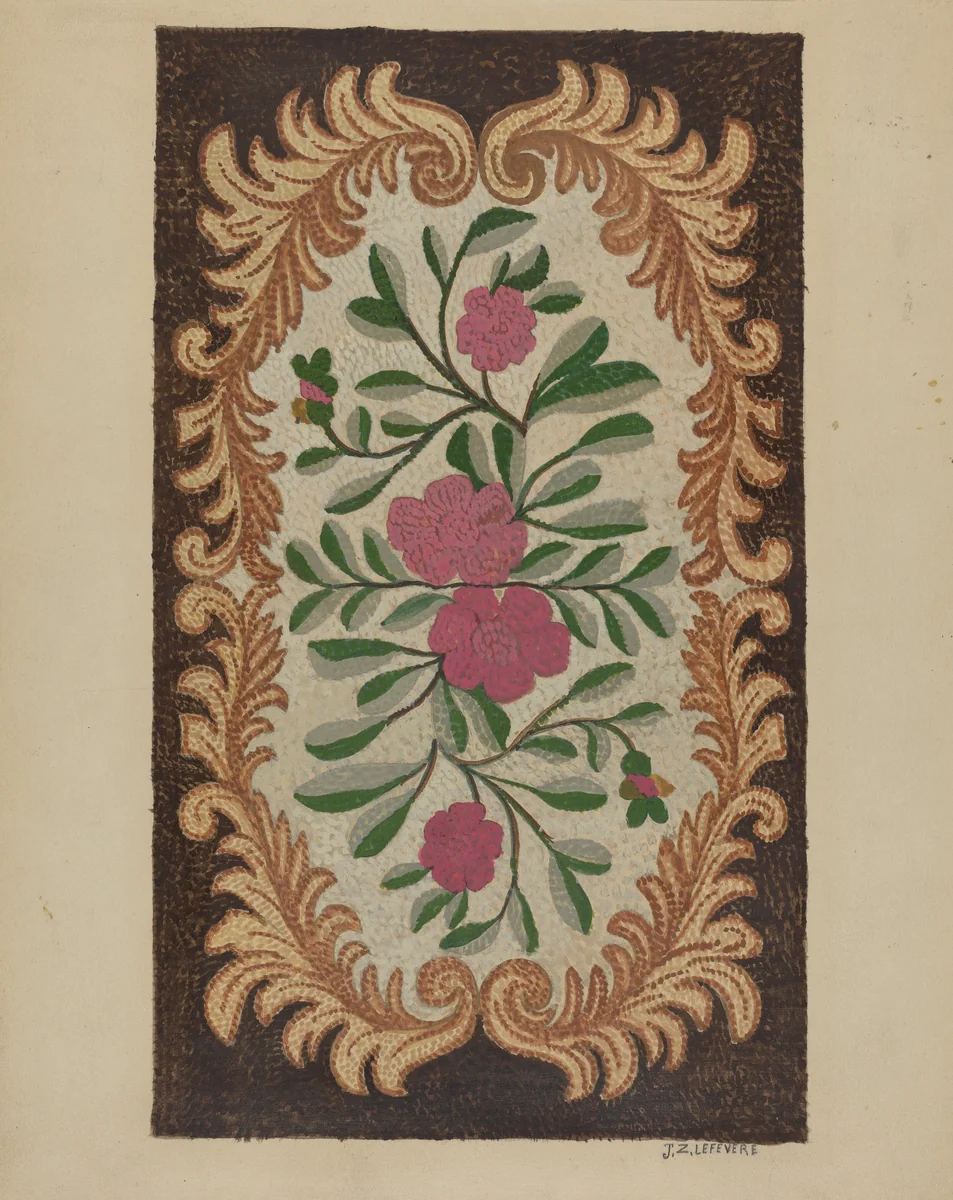 Hooked Rug by Jules Lefevere, index of american design, 1936