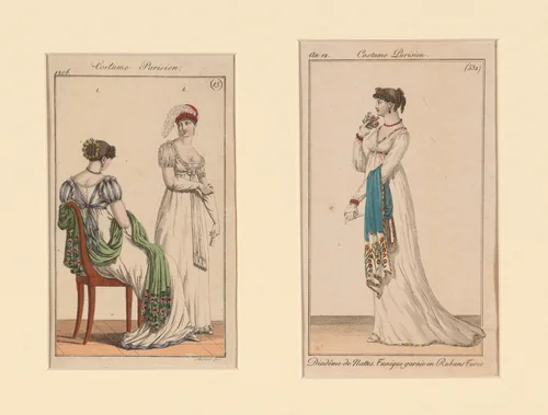 "Costume Parisien" Fashion Plates from Journal des Dames et Des Modes and Costume Parisien (The Journal of Ladies and Fashion) by Paris, France, print, 1804