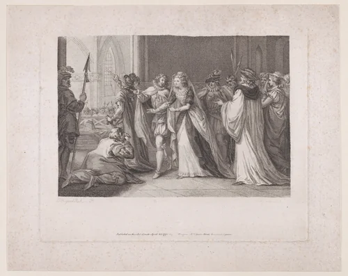 Mary, Queen of Scots going to the place of execution by William Nelson Gardiner, print, 1790