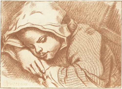 Slapend kind by Jurriaan Cootwijck, print, 1724-1798
