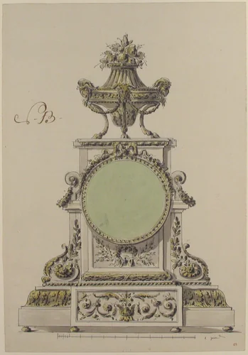 Design for a Clock by anonymous, drawing, 1765-1795