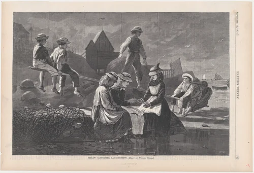 Seesaw, Gloucester, Massachusetts (from "Harper's Weekly," Vol. XVIII) by Winslow Homer, print, 1874