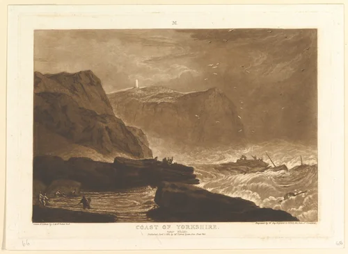 Coast of Yorkshire, Near Whitby (Liber Studiorum, part V, plate 24) by Joseph Turner, print, 1811