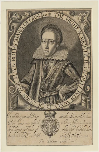 Charles I, as Prince of Wales by Francis Delaram, print, 1616