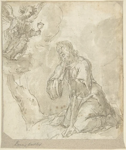 Agony in the Garden by anonymous, drawing, 1600-1700