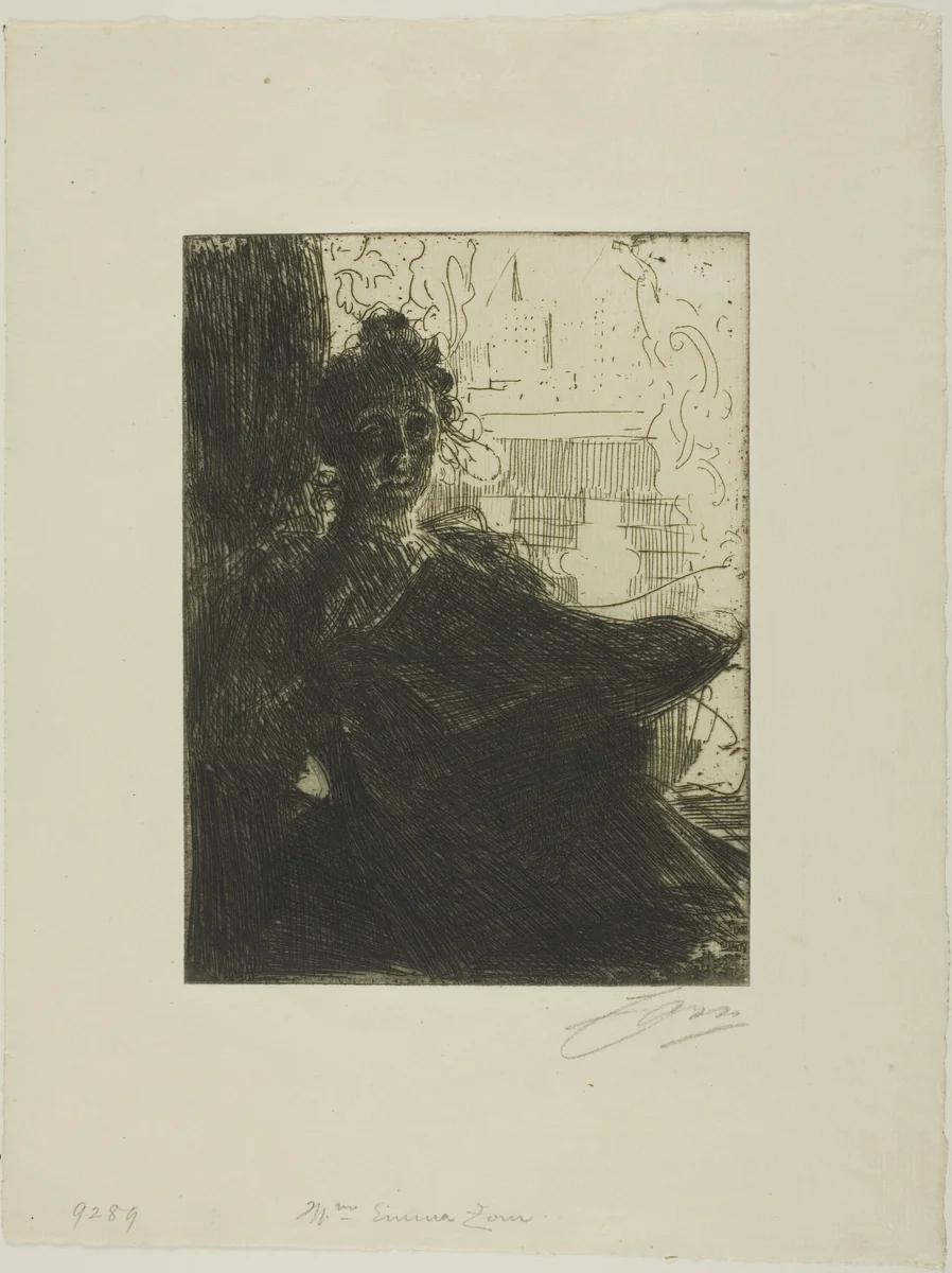 Mrs. Emma Zorn by Anders Zorn, print, 1900