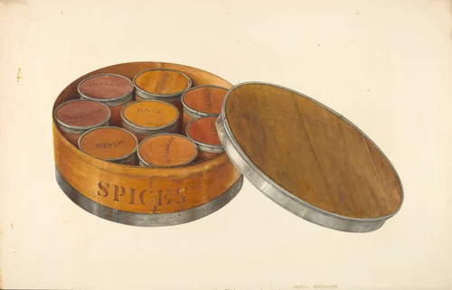Spice Box by John Bodine, index of american design, 1938