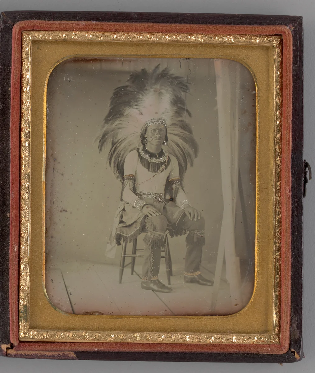 Untitled (Portrait of Seated Man with Headdress) by Unknown maker, other, 1850
