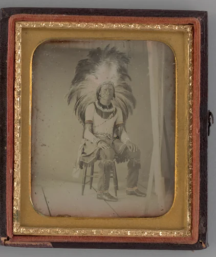 Untitled (Portrait of Seated Man with Headdress) by Unknown maker, other, 1850