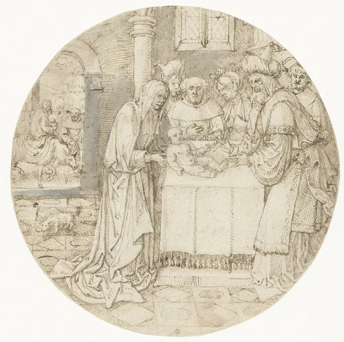 De Besnijdenis by Pseudo-Aert Ortkens, drawing, 1490-1530