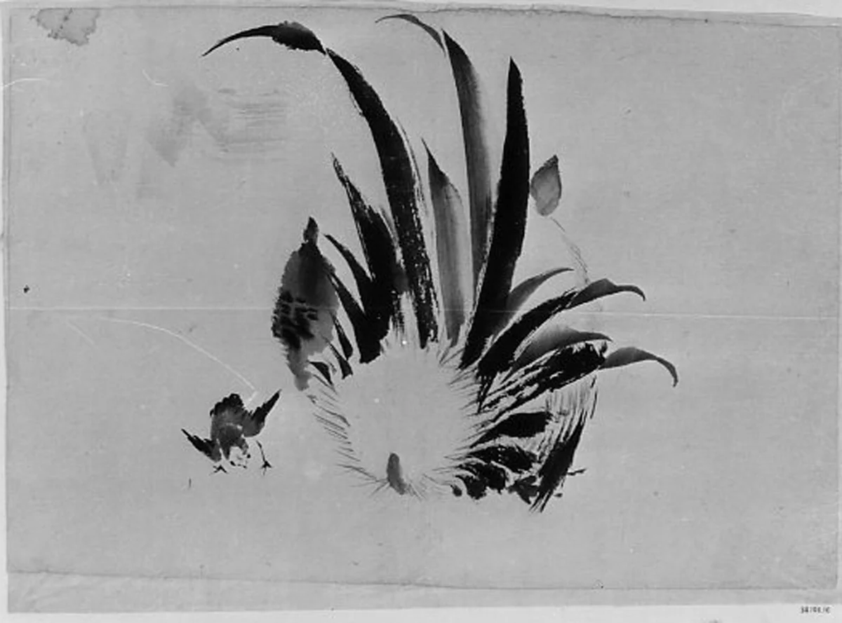 Rooster and Chick by Hokusai School, painting, 1800-1868