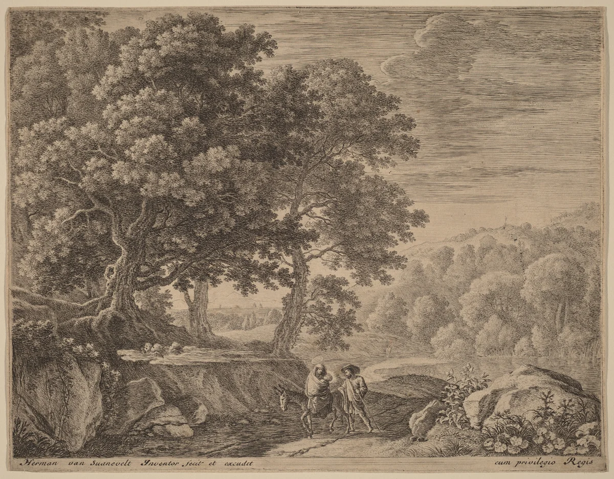 The Little Angels on the Hill by Herman van Swanevelt, print, 1600-1655