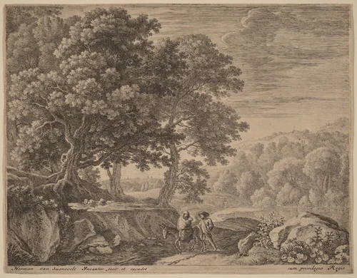 The Little Angels on the Hill by Herman van Swanevelt, print, 1600-1655