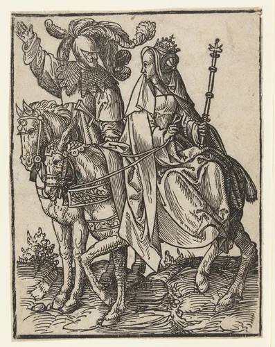 Willem IV en Margaretha by Jacob Cornelisz van Oostsanen, print, 1518