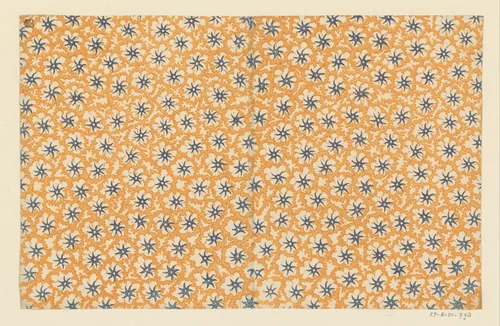 Blad met strooipatroon van bloem- of zeestermotief by anonymous, other, 1750-1950