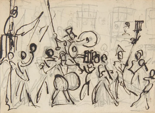 A Parade by George Cruikshank, drawing, 1848-1852
