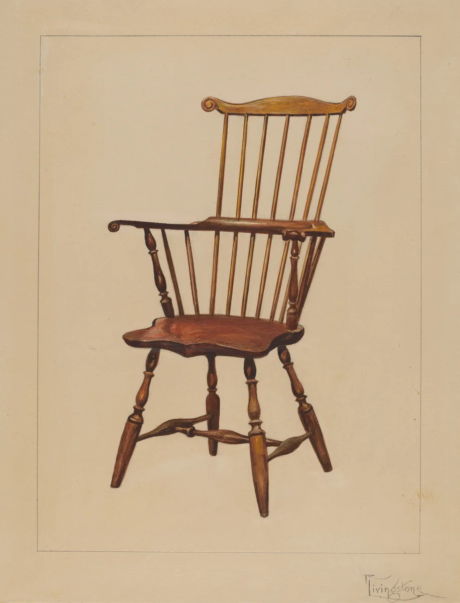 Chair by Rolland Livingstone, index of american design, 1935-1942