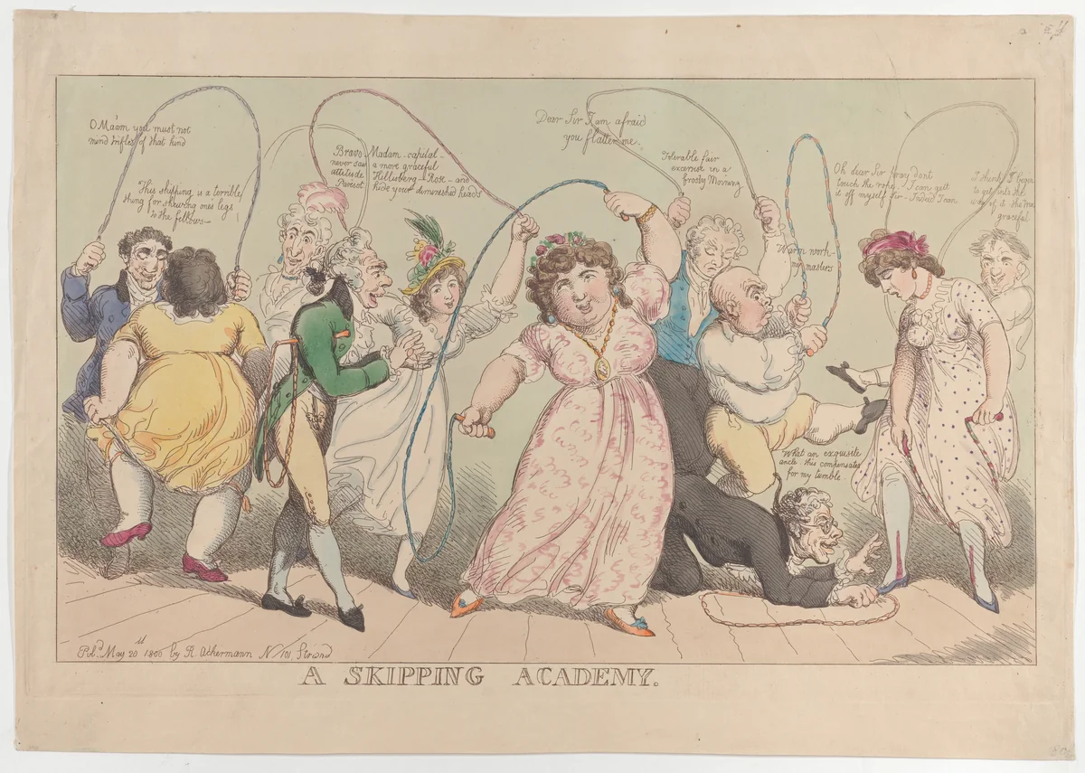 A Skipping Academy by Thomas Rowlandson, print, 1800