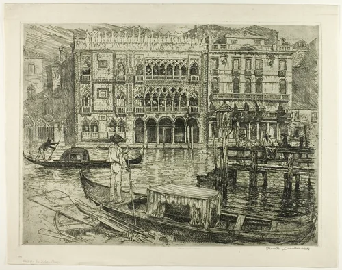 Palazzo Ca D'Oro, Venice by Frank Duveneck, print, 1883