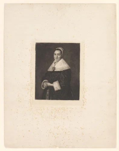 Portret van een onbekende vrouw by William Unger, print, 1847-1932