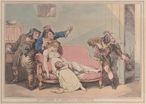Disturbers of Domestic Happiness by Thomas Rowlandson, print, 1810-1820