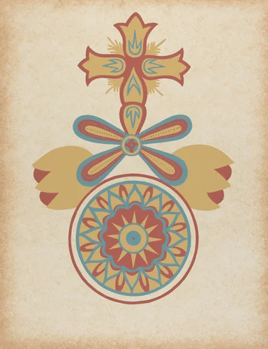 Santa Barbara Mission Doorway Design from the portfolio "Decorative Art of Spanish California" by American 20th Century, index of american design, 1935-1942