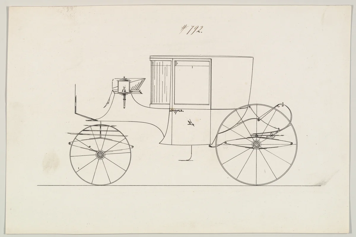 Clarence #792 by Brewster & Co., drawing, 1850-1870