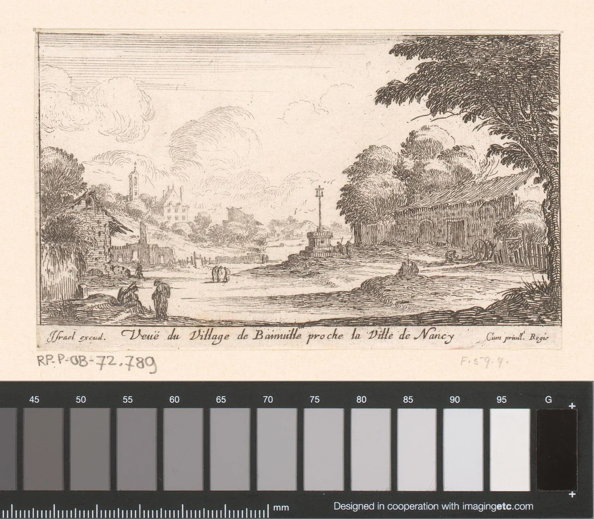 Gezicht op het dorp Bainville by Israël Silvestre, print, 1631-1661