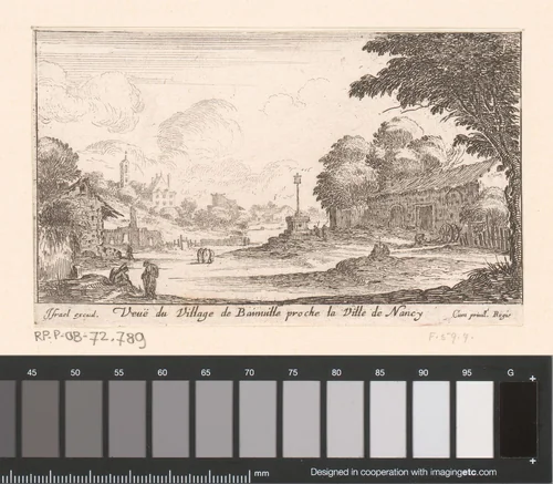 Gezicht op het dorp Bainville by Israël Silvestre, print, 1631-1661