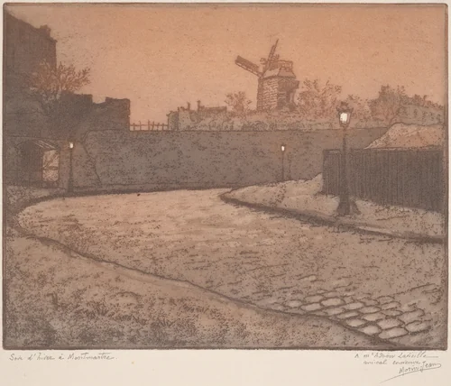 Soir d'hiver à Montmartre (Winter Evening in Montmartre) by Morin-Jean, print, 1910