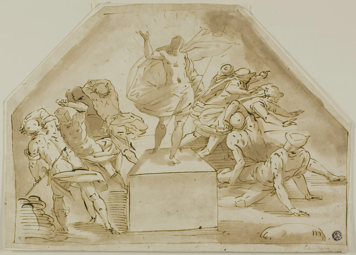 Resurrection by Luca Cambiaso, drawing, 1565-1575