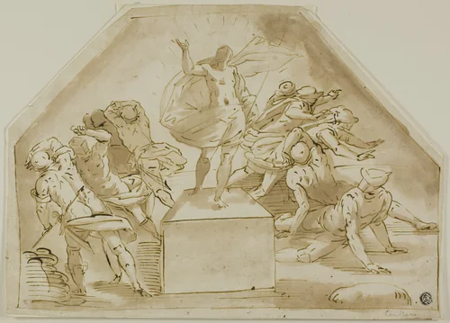 Resurrection by Luca Cambiaso, drawing, 1565-1575