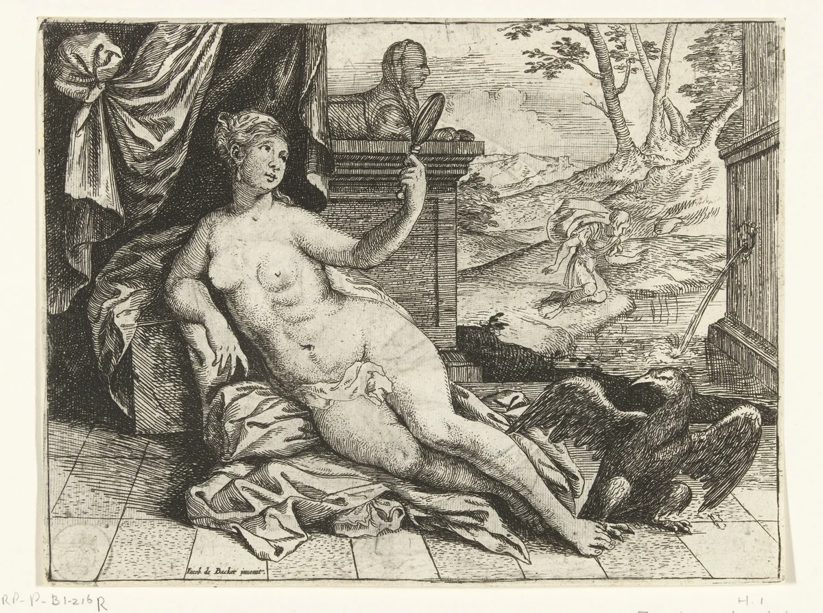 Gezicht by Jacob de Backer, print, 1570-1590