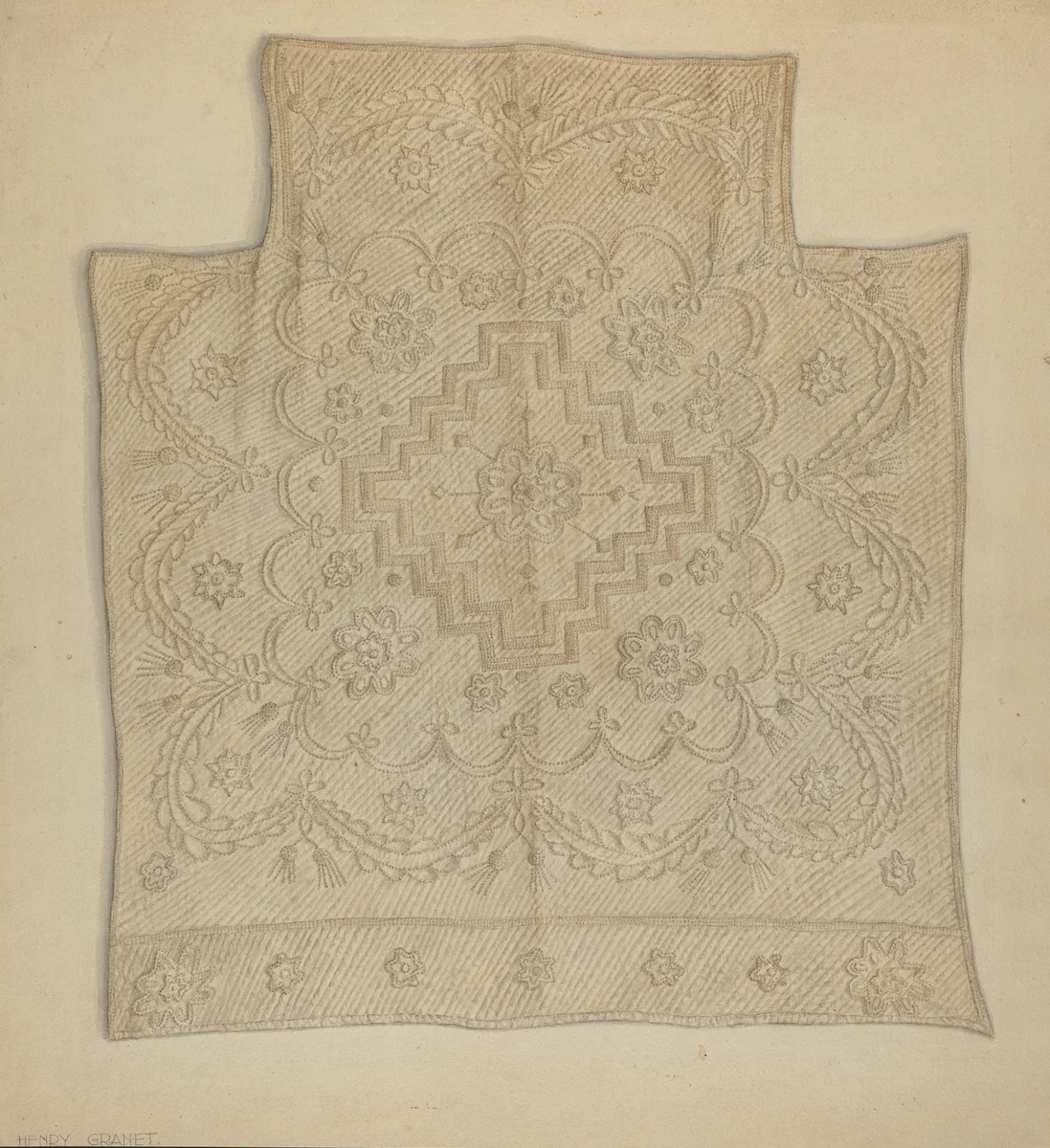 Bedspread by Henry Granet, index of american design, 1935-1942