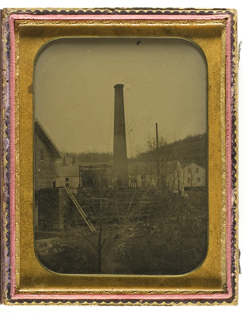 Factory Building with Chimney Construction by Artist Unknown, photograph, 1854-1900